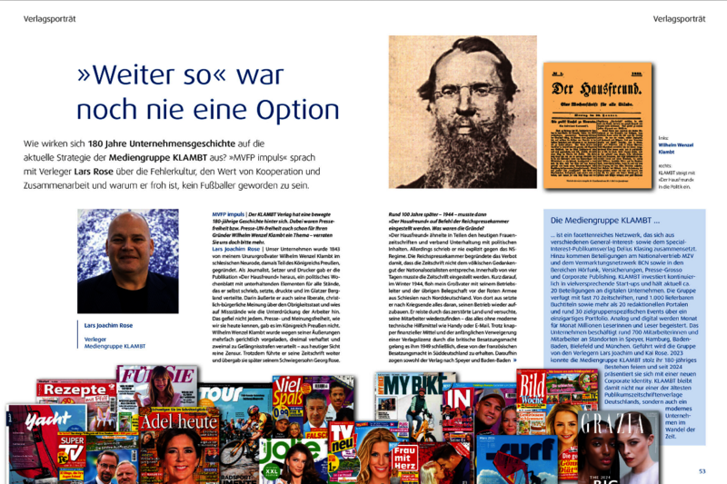 Lars Rose: »Weiter so« war noch nie eine Option (MVFP impuls 1/2024)