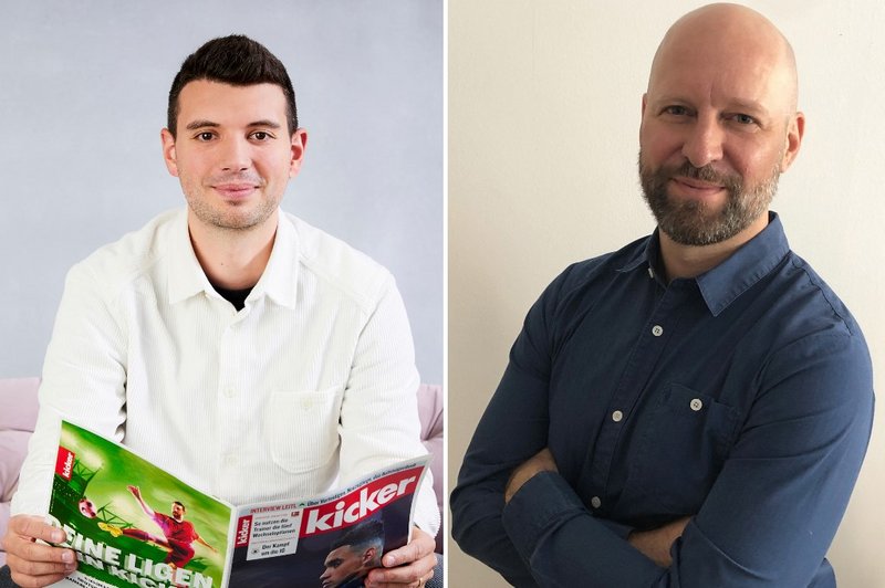 Voller Fokus auf Bewegtbild mit Benjamin Schmid (l.) und Tobias Buhl (r.) (Fotos: kicker / Privat)