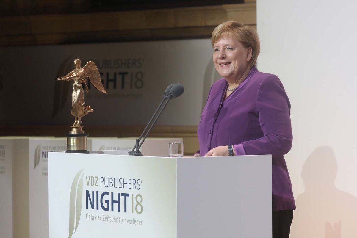 Bundeskanzlerin Dr. Angela Merkel bei der Publishers' Night (Foto: VDZ/Bildschön)