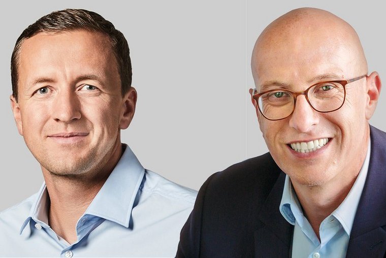 Florian Festl (li.) folgt als Chefredakteur von Focus Online auf Daniel Steil (re.) (© Hubert Burda Media)