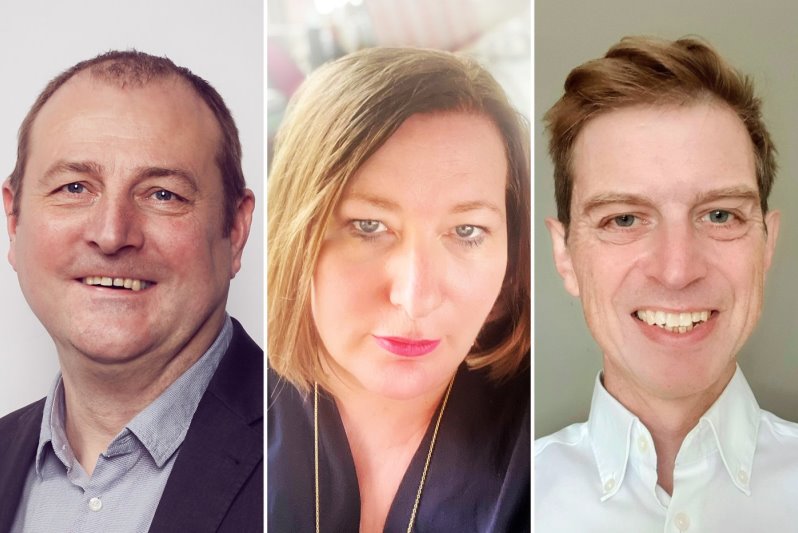 Die neuen Mitglieder des BurdaInternational-Führungsteams: Duncan Tickell (CRO-Berater), Jo Brandl (HR-Beraterin) und Toby Hoon, CTO (Fotocredit: Immediate Media)