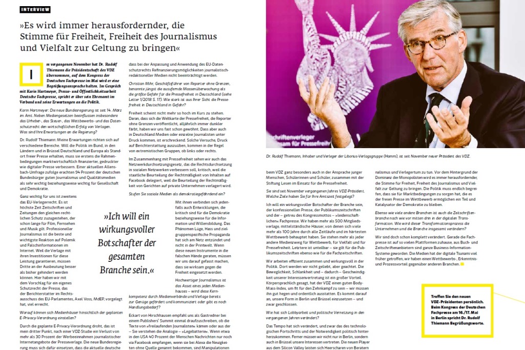 Verein Deutsche Fachpresse | Letter 2 / 2018, S. 12/13